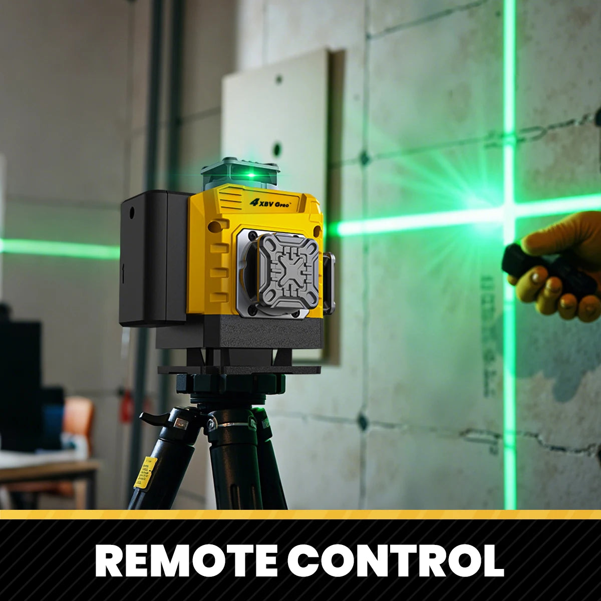 YEVOLT 16-Line Laser Level YVGLL4XS16G-515nm Green Beam 30m Visible Energy Saver 360° Coverage 4s Fast Self-Leveling