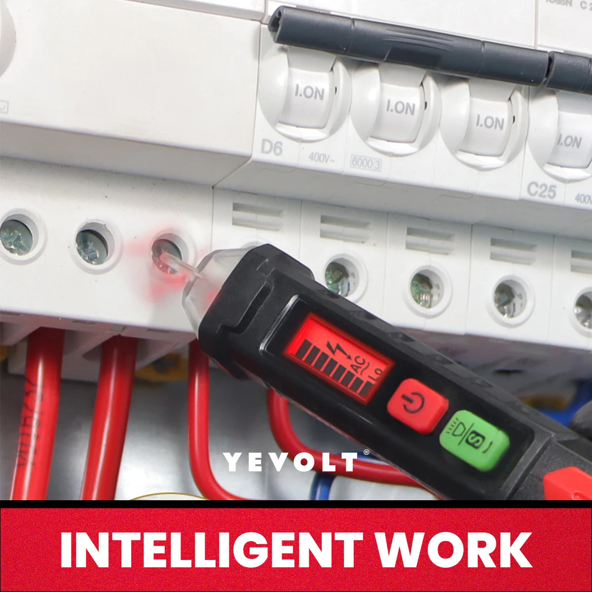 YEVOLT TA13A/TA11B+ Non-Contact NCV Voltage Tester Pen 12V~1000V AC Flashlight LCD Display Buzzer Alarm Live/Null Wire Tester
