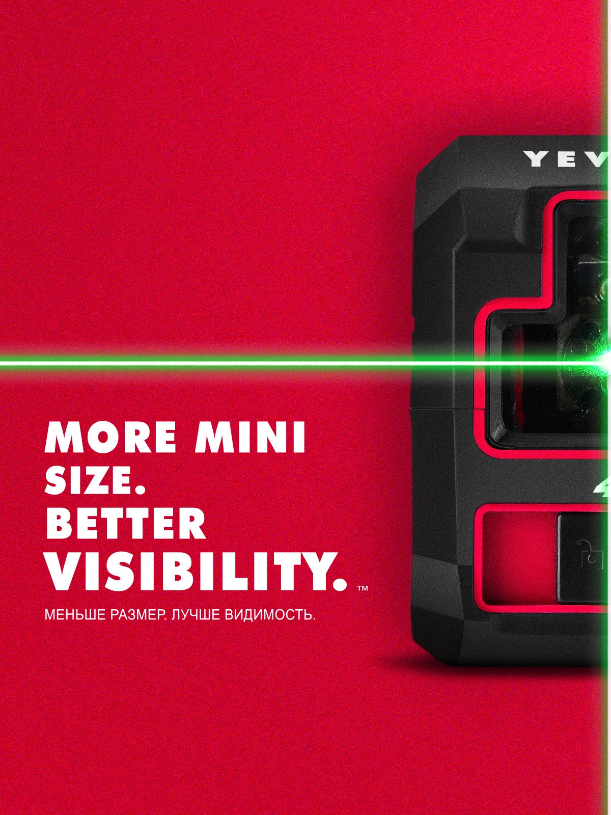 YEVOLT Cross Line Laser Level Red/Green Self-leveling DIY 2-Line Efficient Layout and Alignment Measuring - YVRLL4XS2/YVGLL4XS2