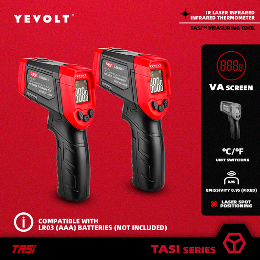 Termómetro infrarrojo digital YEVOLT serie TA606+, portátil, sin contacto, con láser IR, punta de pistola, pantalla a color VA