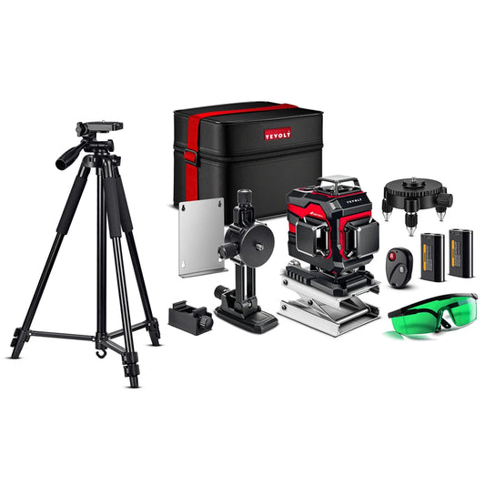 Nivel láser YEVOLT de haz verde, 16 líneas, autonivelante, 360°, 3D, herramientas de medición precisa horizontal y vertical - Serie YVGLL4XS16