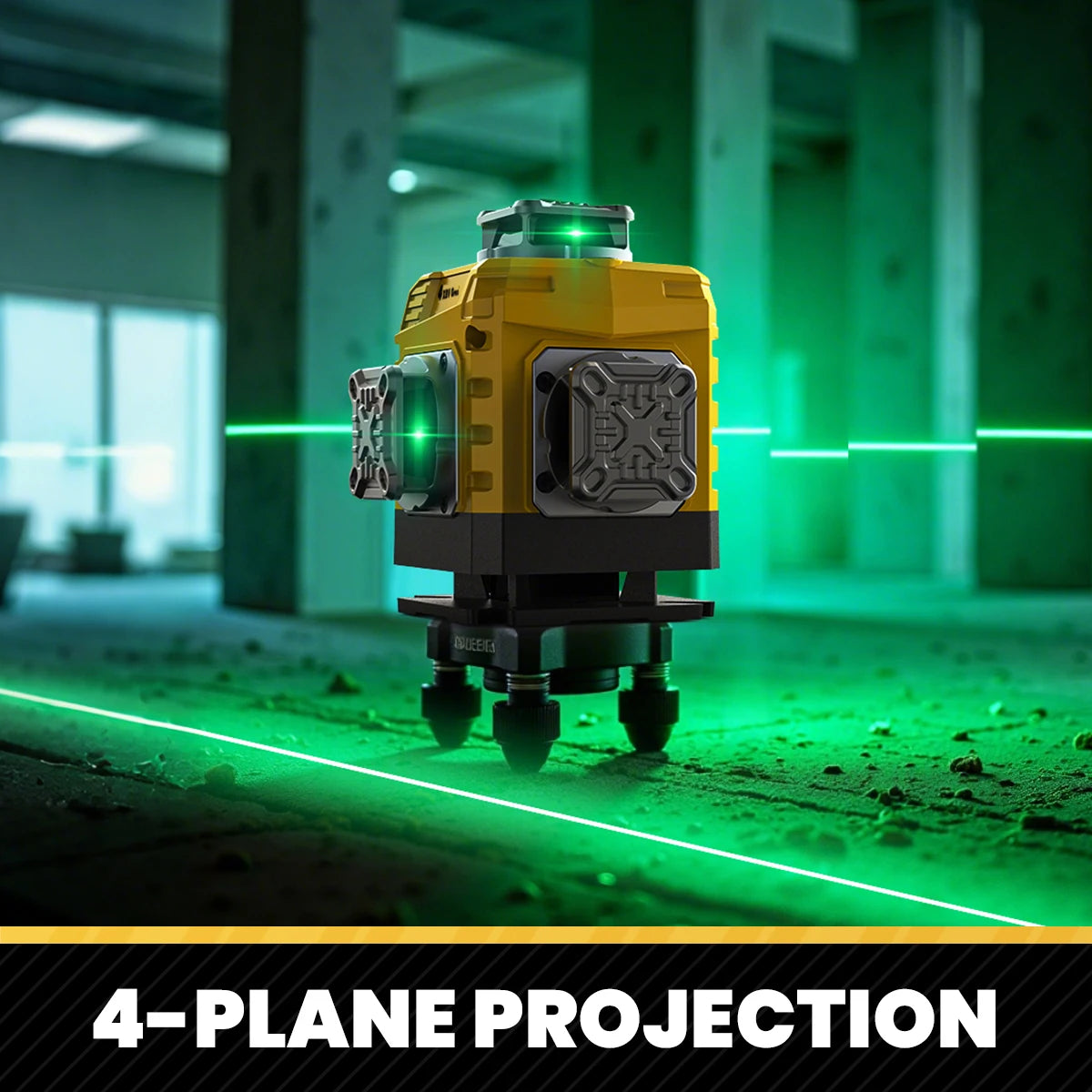 YEVOLT 16-Line Laser Level YVGLL4XS16G-515nm Green Beam 30m Visible Energy Saver 360° Coverage 4s Fast Self-Leveling