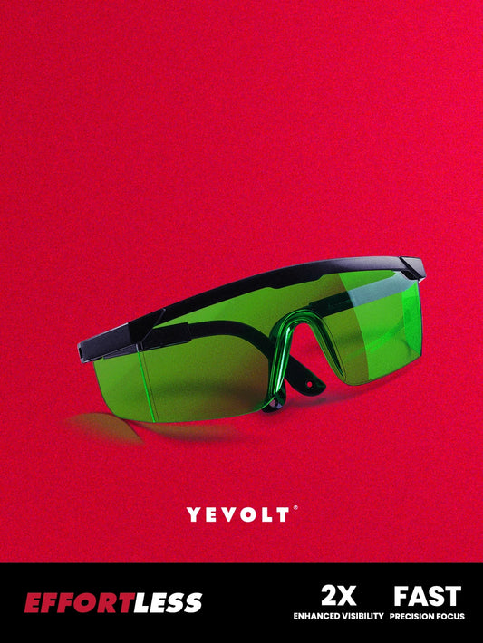 Gafas de aumento láser verde YEVOLT YVLLEGG2 para protección de nivel láser, herramienta ajustable de seguridad ocular