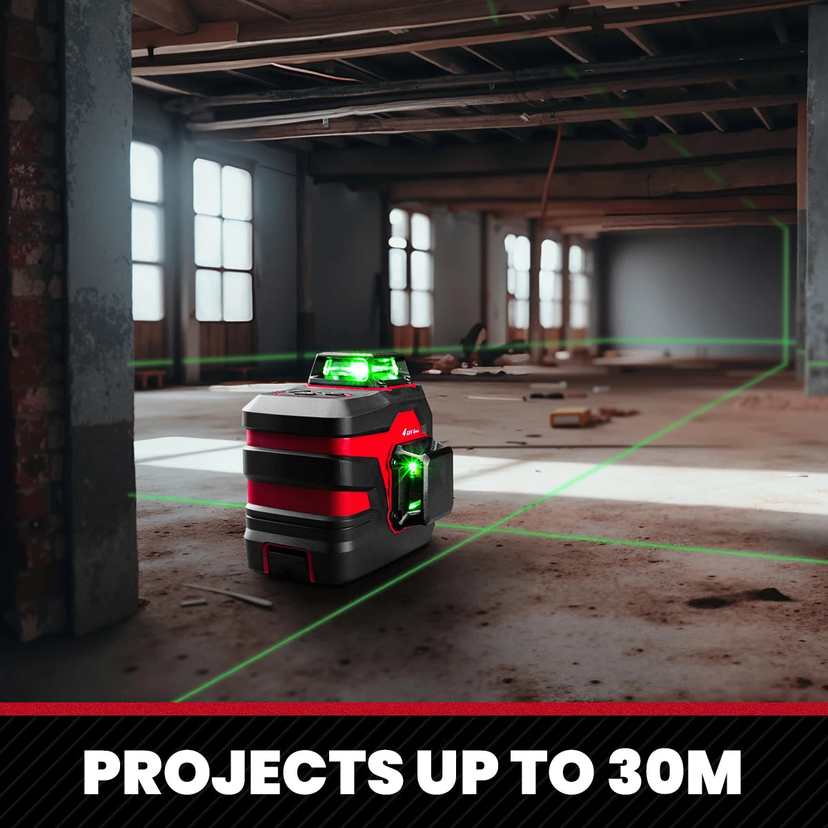 YEVOLT Green Laser Level 3/4-Plane 12/16-Line Self-leveling 360 3D/4D Power Measuring Tool Horizontal & Vertical YVGLL4XS-Series