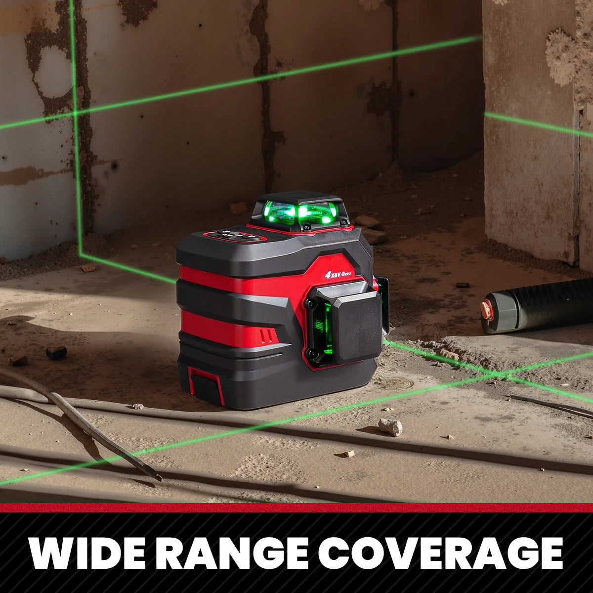 YEVOLT Green Laser Level 3/4-Plane 12/16-Line Self-leveling 360 3D/4D Power Measuring Tool Horizontal & Vertical YVGLL4XS-Series