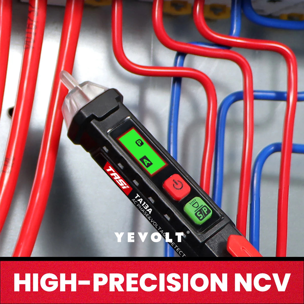YEVOLT TA13A/TA11B+ Non-Contact NCV Voltage Tester Pen 12V~1000V AC Flashlight LCD Display Buzzer Alarm Live/Null Wire Tester