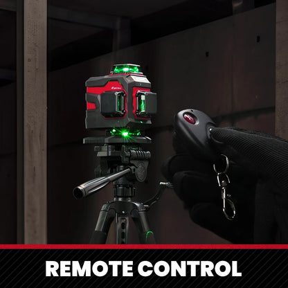 Nível a laser YEVOLT Green Beam 3D horizontal e vertical, 16 linhas, autonivelante, ferramentas de medição precisas de 360° - Série YVGLL4XS16