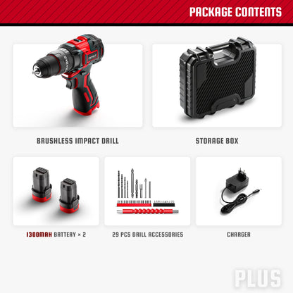 YEVOLT YVGCB16JY Series 16V Brushless Electric Drill Li-ion Compact Cordless Driver High Speed Handheld Screwdriver Power Tools