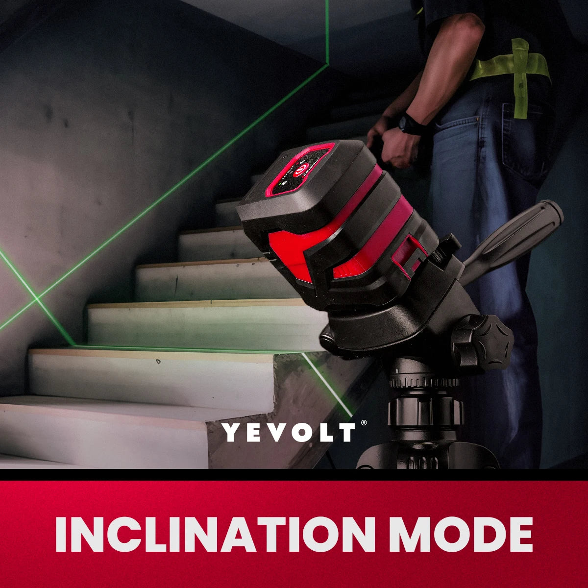 Kit de linhas cruzadas verdes YEVOLT Laser Level YVGLL4XS2 de 2 linhas - Suporte magnético, nivelamento automático, layout e ferramentas de medição de alinhamento