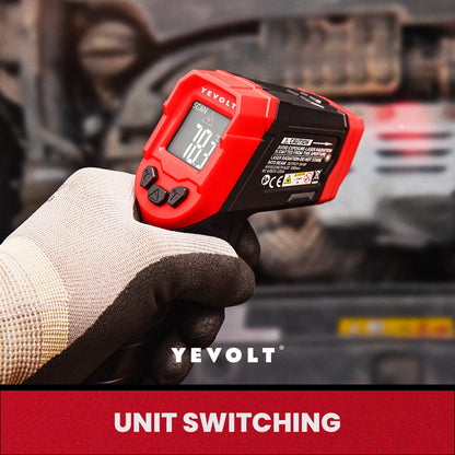 Termômetro infravermelho digital série YEVOLT TA606+, portátil, sem contato, infravermelho, laser, temperatura, pistola, ponto, tela colorida VA