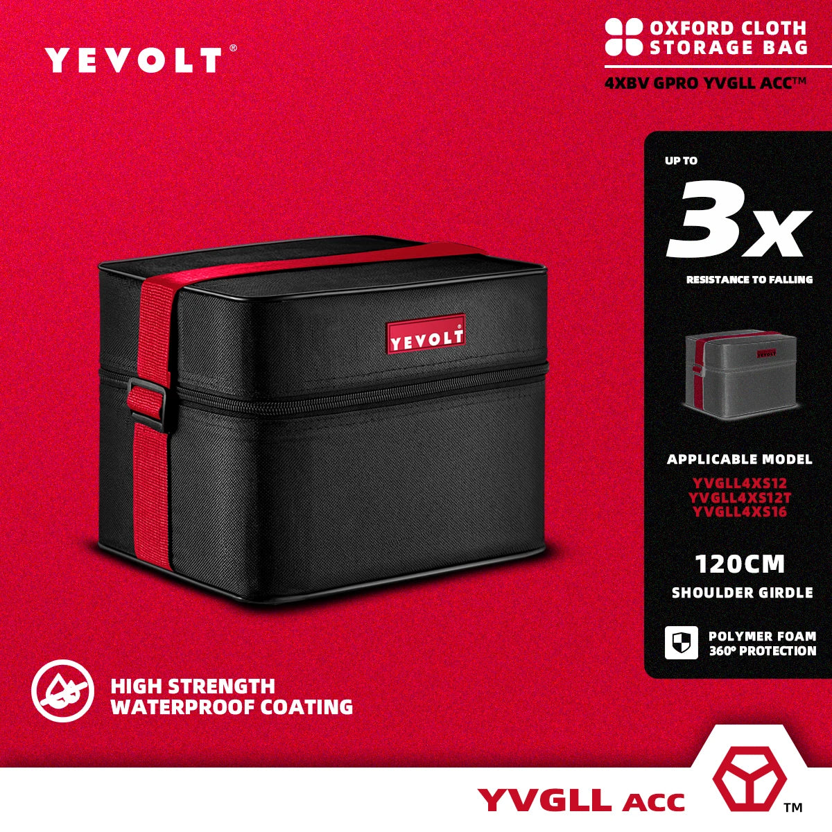 Bolsa de armazenamento de tecido Oxford YEVOLT YVACCSTB03 para nível de laser para o modelo YVGLL4XS12 YVGLL4XS12T YVGLL4XS16