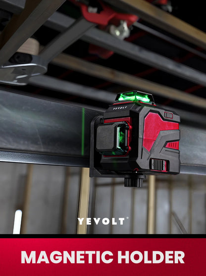 Suporte de parede magnético para nível a laser YEVOLT YVXS2LM360/YVXS3DLM360, suporte em formato de L, adaptador de nível para tripé, suporte giratório