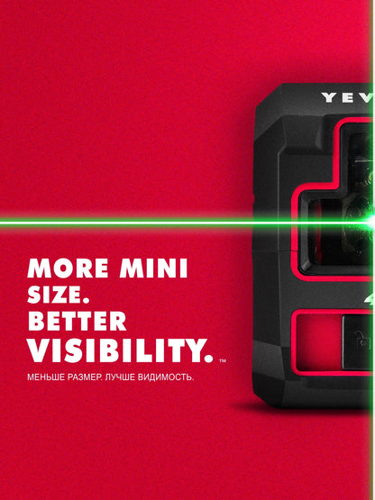 YEVOLT Cross Line Laser Level Red/Green Self-leveling DIY 2-Line Efficient Layout and Alignment Measuring - YVRLL4XS2/YVGLL4XS2