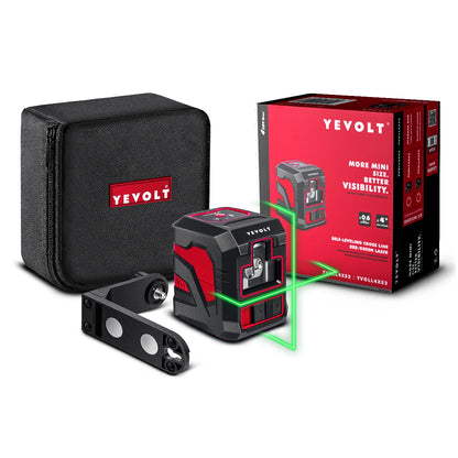 Nível a laser de linha cruzada vermelha/verde YEVOLT YVRLL4XS2/YVGLL4XS2, nivelador de 2 linhas, ferramentas de medição, máquina de construção