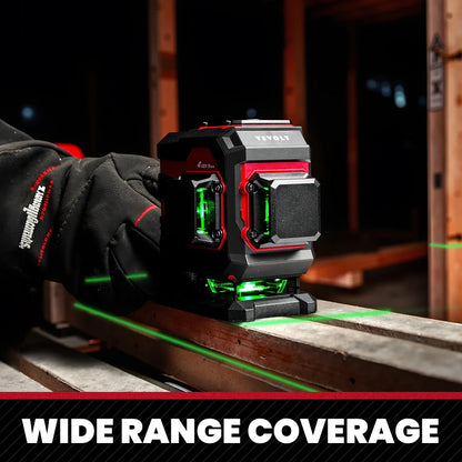 YEVOLT Ground-Mode 12-Line Laser Level YVGLL4XS12T 360° Vertical Coverage ±0.2mm/m Outdoor Daylight Use Single-Person Operation