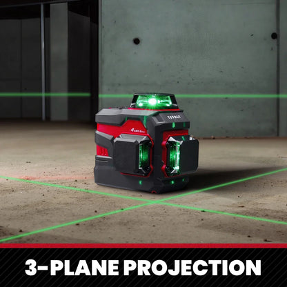 Nível a laser 3D/4D de 12/16 linhas YEVOLT, autonivelamento rápido (3s), IP54, à prova de poeira e respingos, condições de pouca luz, design antichoque