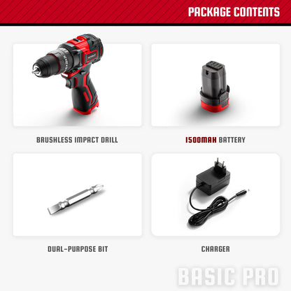 YEVOLT YVGCB16JY Series 16V Brushless Electric Drill Li-ion Compact Cordless Driver High Speed Handheld Screwdriver Power Tools
