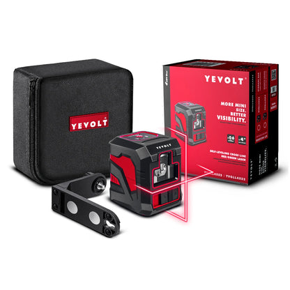 Nível a laser de linha cruzada vermelha/verde YEVOLT YVRLL4XS2/YVGLL4XS2, nivelador de 2 linhas, ferramentas de medição, máquina de construção