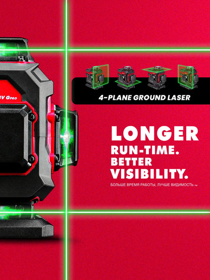 YEVOLT YVGLL4XS16PRO Nível a laser verde de 16 linhas e 4 planos, 5,2 Ah, autonivelante, horizontal e vertical, ferramenta com controle remoto
