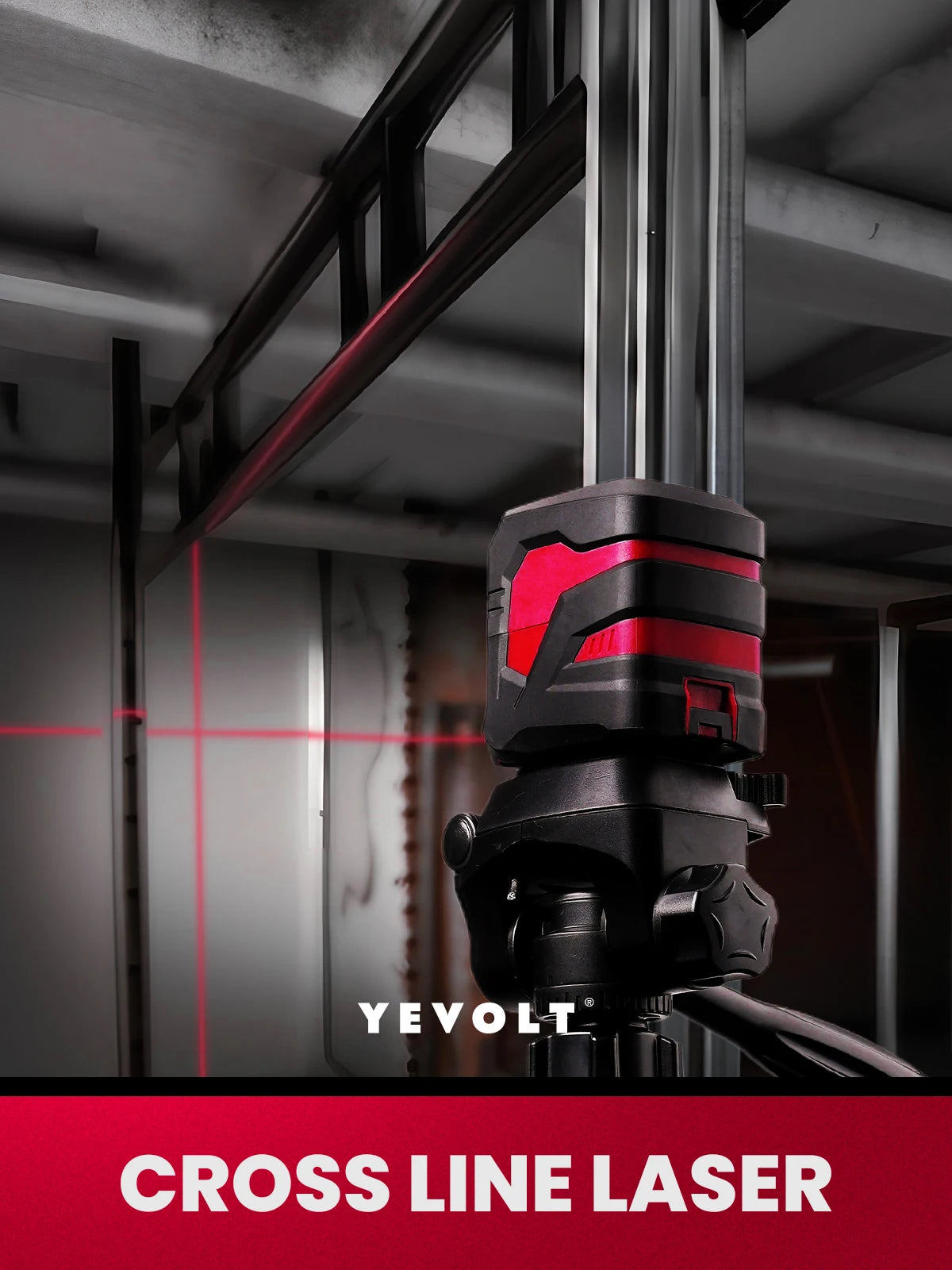 YEVOLT Cross Line Laser Level Red/Green Self-leveling DIY 2-Line Efficient Layout and Alignment Measuring - YVRLL4XS2/YVGLL4XS2