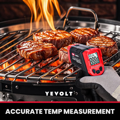 Termômetro infravermelho digital série YEVOLT TA600+, portátil, sem contato, infravermelho, laser, pistola de calor, temperatura, tela HD para cozinhar