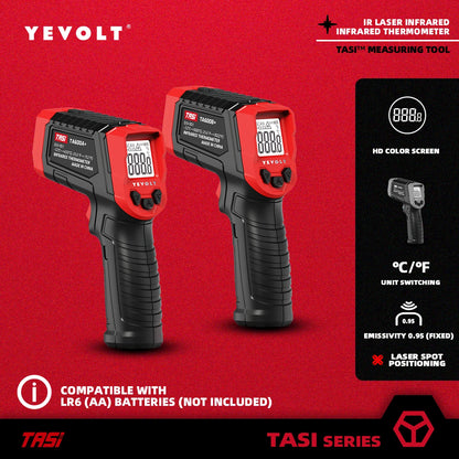 Termômetro infravermelho digital série YEVOLT TA600+, portátil, sem contato, infravermelho, laser, pistola de calor, temperatura, tela HD para cozinhar