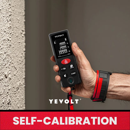 Medidor de distância a laser da série D da YEVOLT, 40/60/80/100 m, fita métrica digital com retroiluminação de área/volume/pitagórica