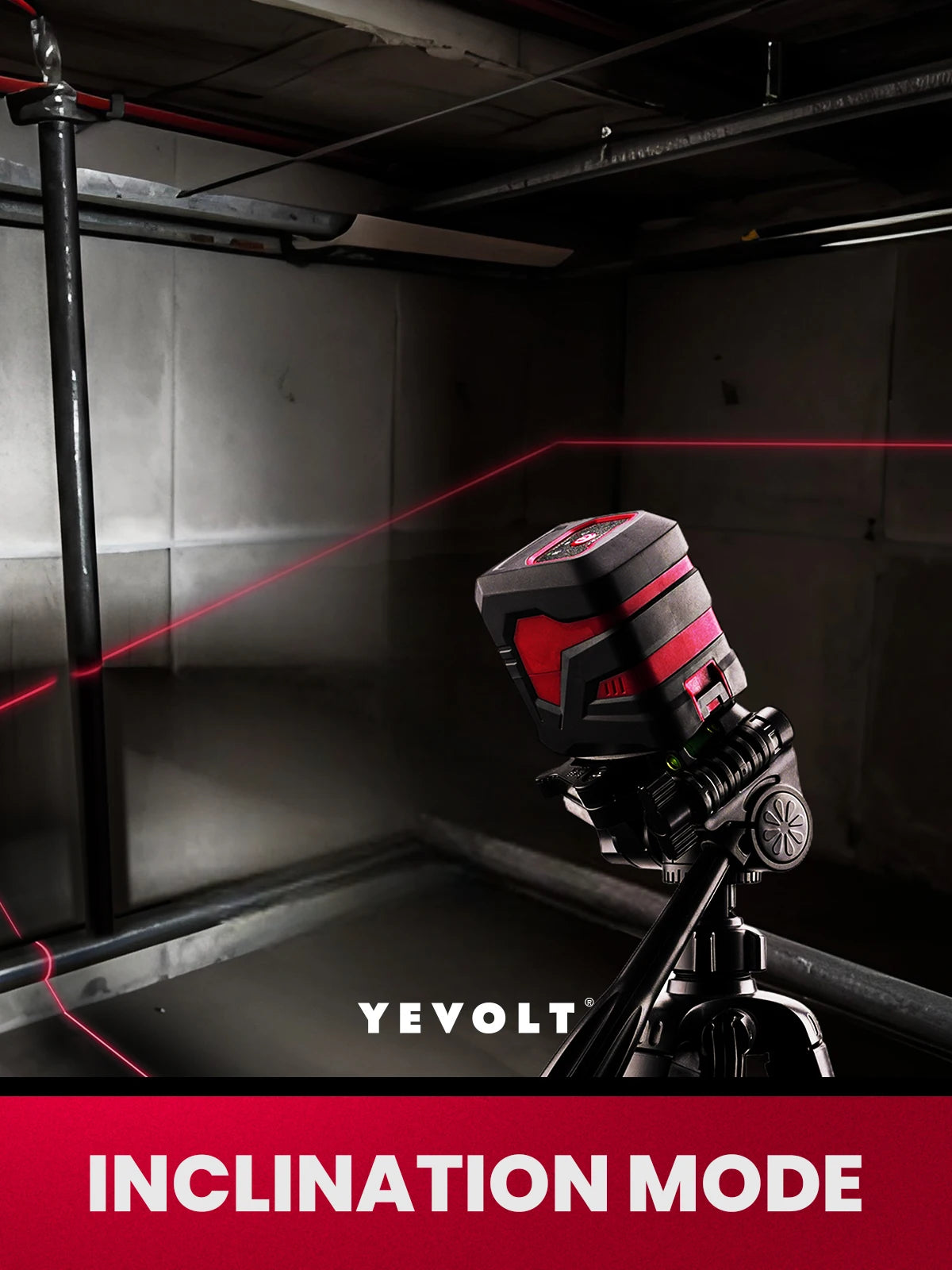 Nível a laser vermelho/verde série YEVOLT YVRLL4XS2/YVGLL4XS2G, linha cruzada, 2 linhas, autonivelante, portátil, leve, ferramenta de medição