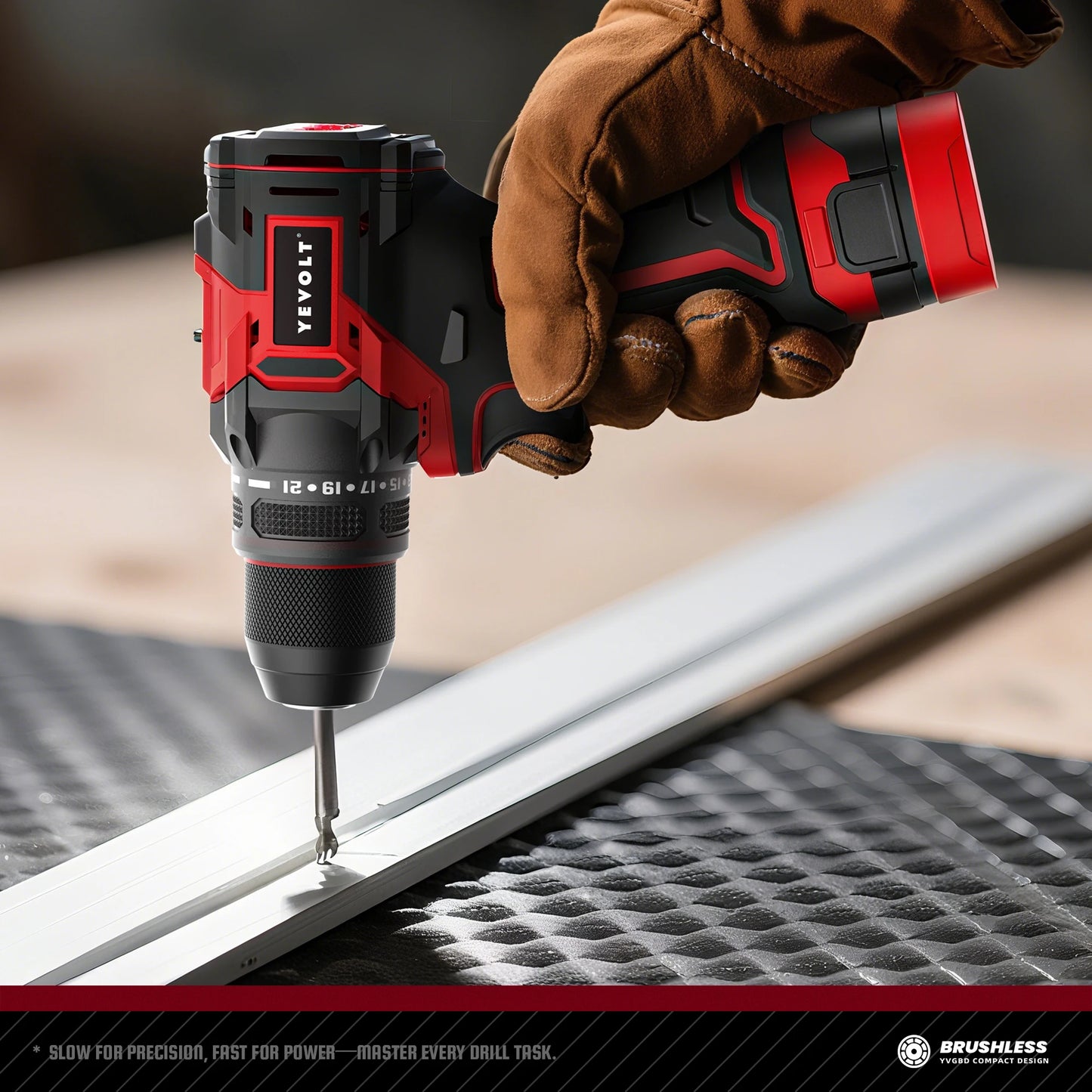 YEVOLT YVGCB16JY Series 16V Brushless Electric Drill Li-ion Compact Cordless Driver High Speed Handheld Screwdriver Power Tools