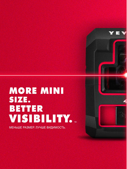 YEVOLT Cross Line Laser Level Red/Green Self-leveling DIY 2-Line Efficient Layout and Alignment Measuring - YVRLL4XS2/YVGLL4XS2