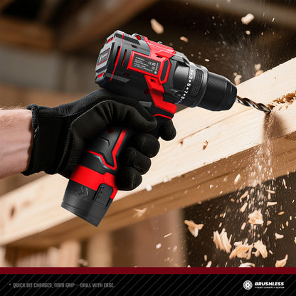 YEVOLT YVGCB12JY Series 12V Brushless Electric Drill Li-ion Compact Cordless Driver High Speed Handheld Screwdriver Power Tools
