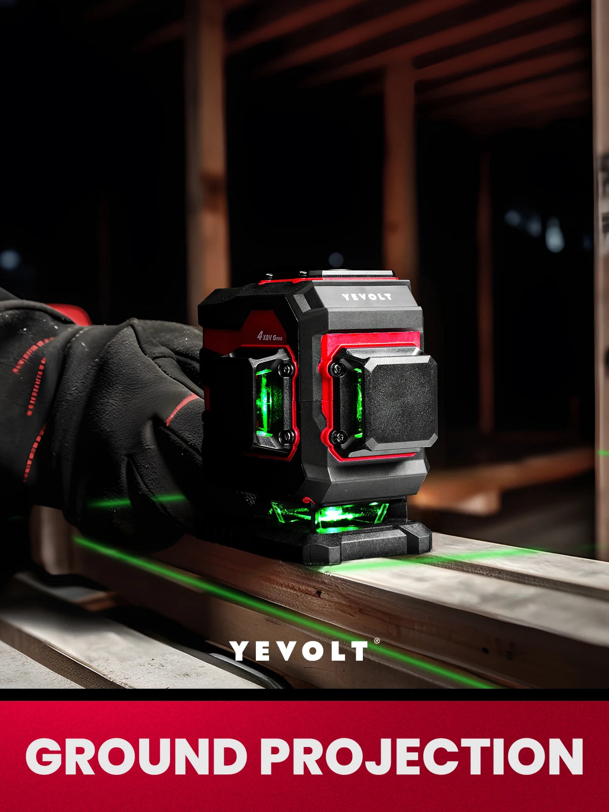 Nível a laser YEVOLT YVGLL4XS12T 3D, 12 linhas, autonivelante, 3 Ah/5,2 Ah, íons de lítio, ferramentas de medição horizontal e vertical 360