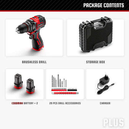 YEVOLT YVGCB16JY Series 16V Brushless Electric Drill Li-ion Compact Cordless Driver High Speed Handheld Screwdriver Power Tools