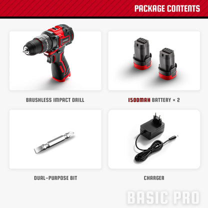 YEVOLT YVGCB16JY Series 16V Brushless Electric Drill Li-ion Compact Cordless Driver High Speed Handheld Screwdriver Power Tools