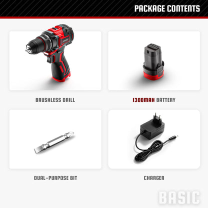 YEVOLT YVGCB16JY Series 16V Brushless Electric Drill Li-ion Compact Cordless Driver High Speed Handheld Screwdriver Power Tools