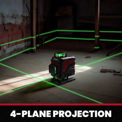 YEVOLT YVGLL4XS16 Sistema de alinhamento de ladrilhos a laser rotativo de 16 linhas com layout completo Nível QuikTilt Autonivelante de precisão Alcance de 30 m