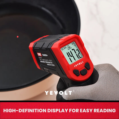Termômetro infravermelho digital série YEVOLT TA600+, portátil, sem contato, infravermelho, laser, pistola de calor, temperatura, tela HD para cozinhar