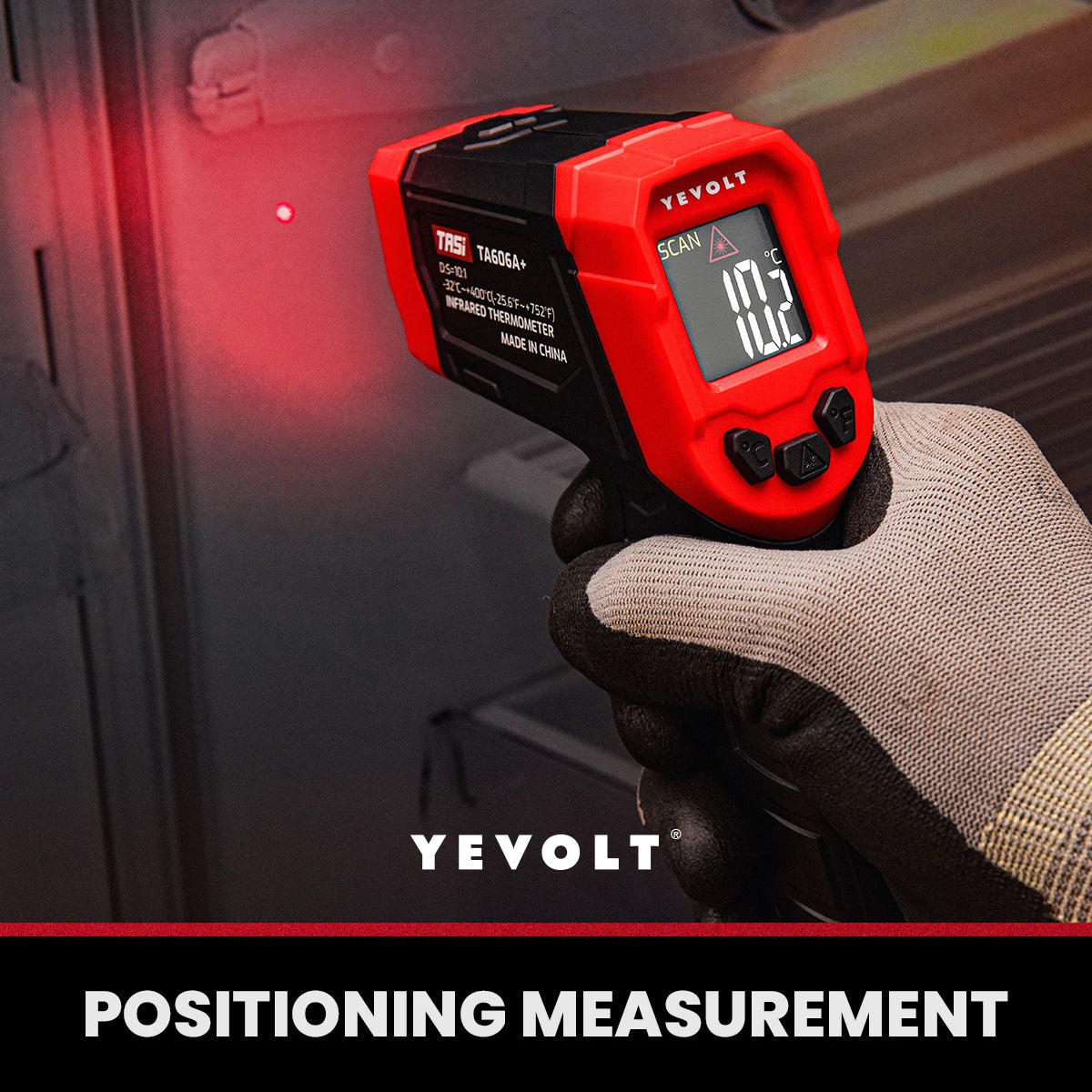 Termômetro infravermelho digital série YEVOLT TA606+, portátil, sem contato, infravermelho, laser, temperatura, pistola, ponto, tela colorida VA