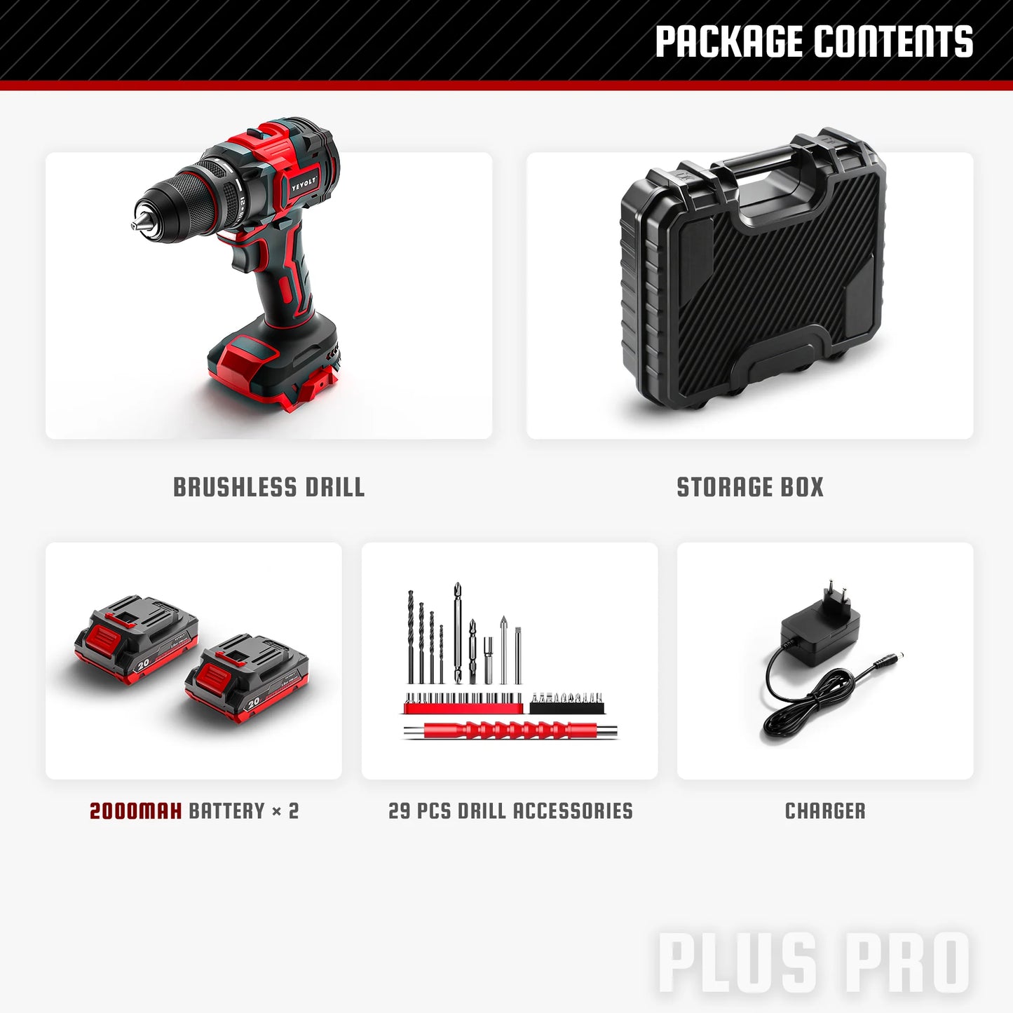 YEVOLT YVGCB20JY Series 20V Brushless Electric Drill Li-ion Compact Cordless Driver High Speed Handheld Screwdriver Power Tools
