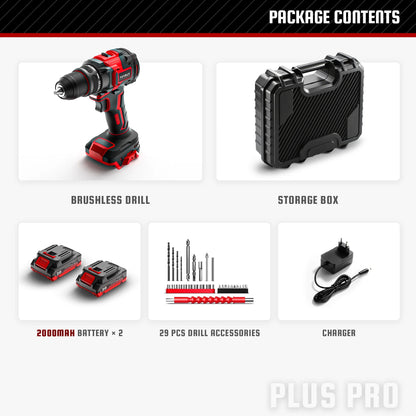 YEVOLT YVGCB20JY Series 20V Brushless Electric Drill Li-ion Compact Cordless Driver High Speed Handheld Screwdriver Power Tools