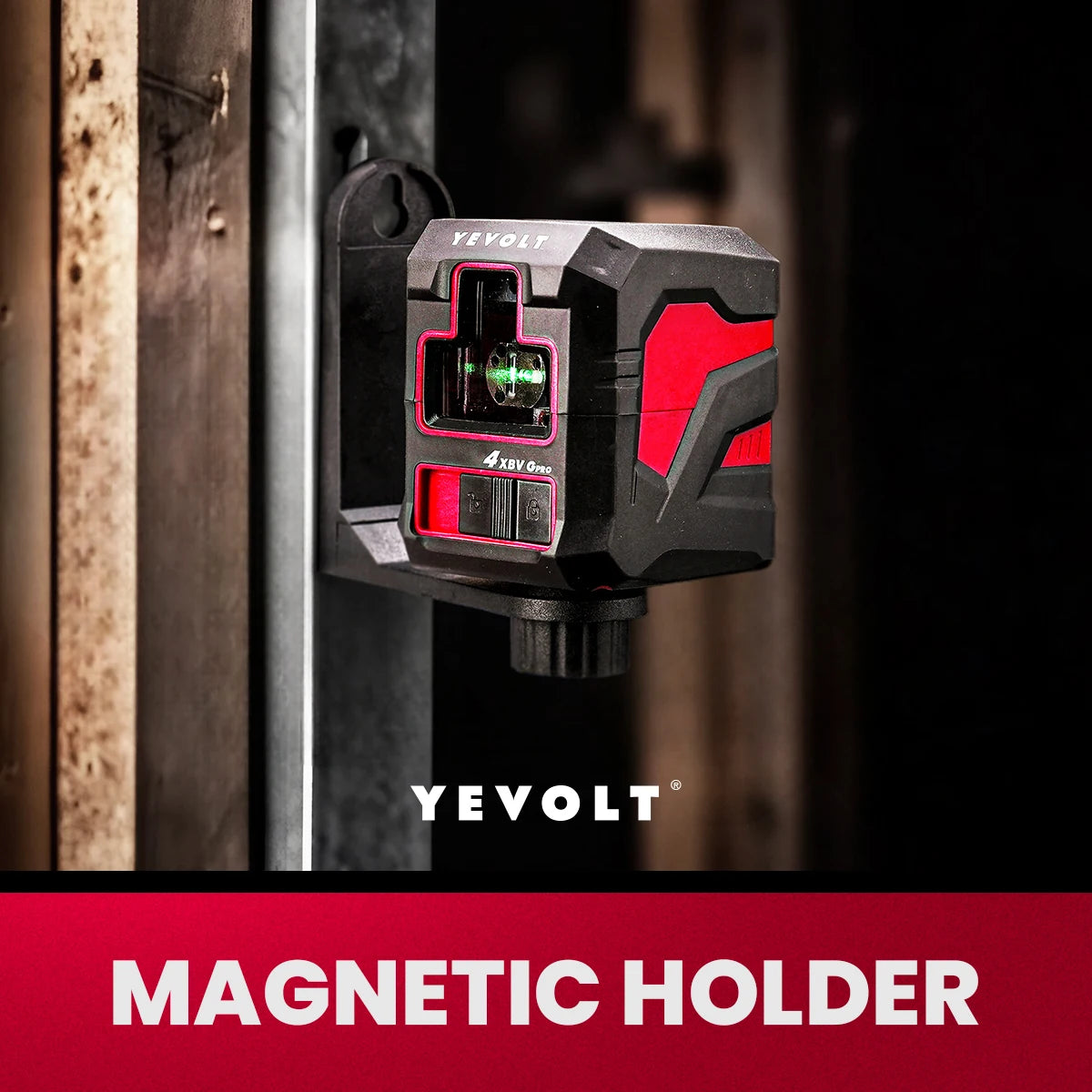 Kit de linhas cruzadas verdes YEVOLT Laser Level YVGLL4XS2 de 2 linhas - Suporte magnético, nivelamento automático, layout e ferramentas de medição de alinhamento