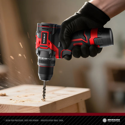 YEVOLT YVGCB12JY Series 12V Brushless Electric Drill Li-ion Compact Cordless Driver High Speed Handheld Screwdriver Power Tools
