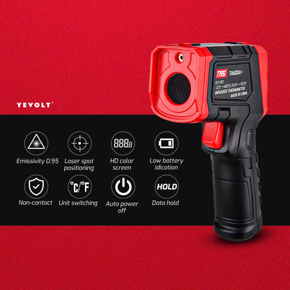 Termômetro infravermelho digital série YEVOLT TA600+, portátil, sem contato, infravermelho, laser, pistola de calor, temperatura, tela HD para cozinhar