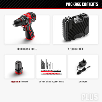 YEVOLT YVGCB16JY Series 16V Brushless Electric Drill Li-ion Compact Cordless Driver High Speed Handheld Screwdriver Power Tools