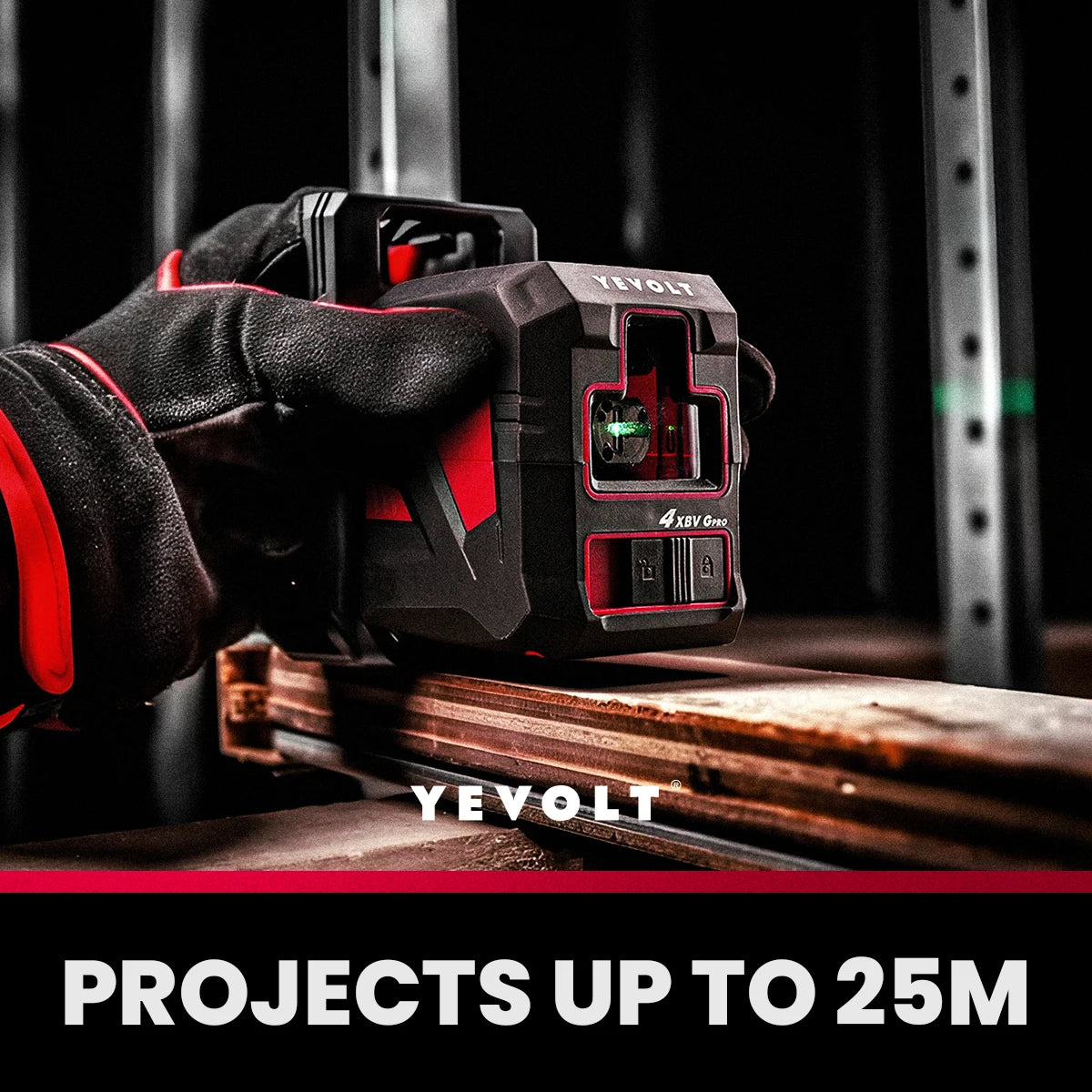 Kit de linhas cruzadas verdes YEVOLT Laser Level YVGLL4XS2 de 2 linhas - Suporte magnético, nivelamento automático, layout e ferramentas de medição de alinhamento