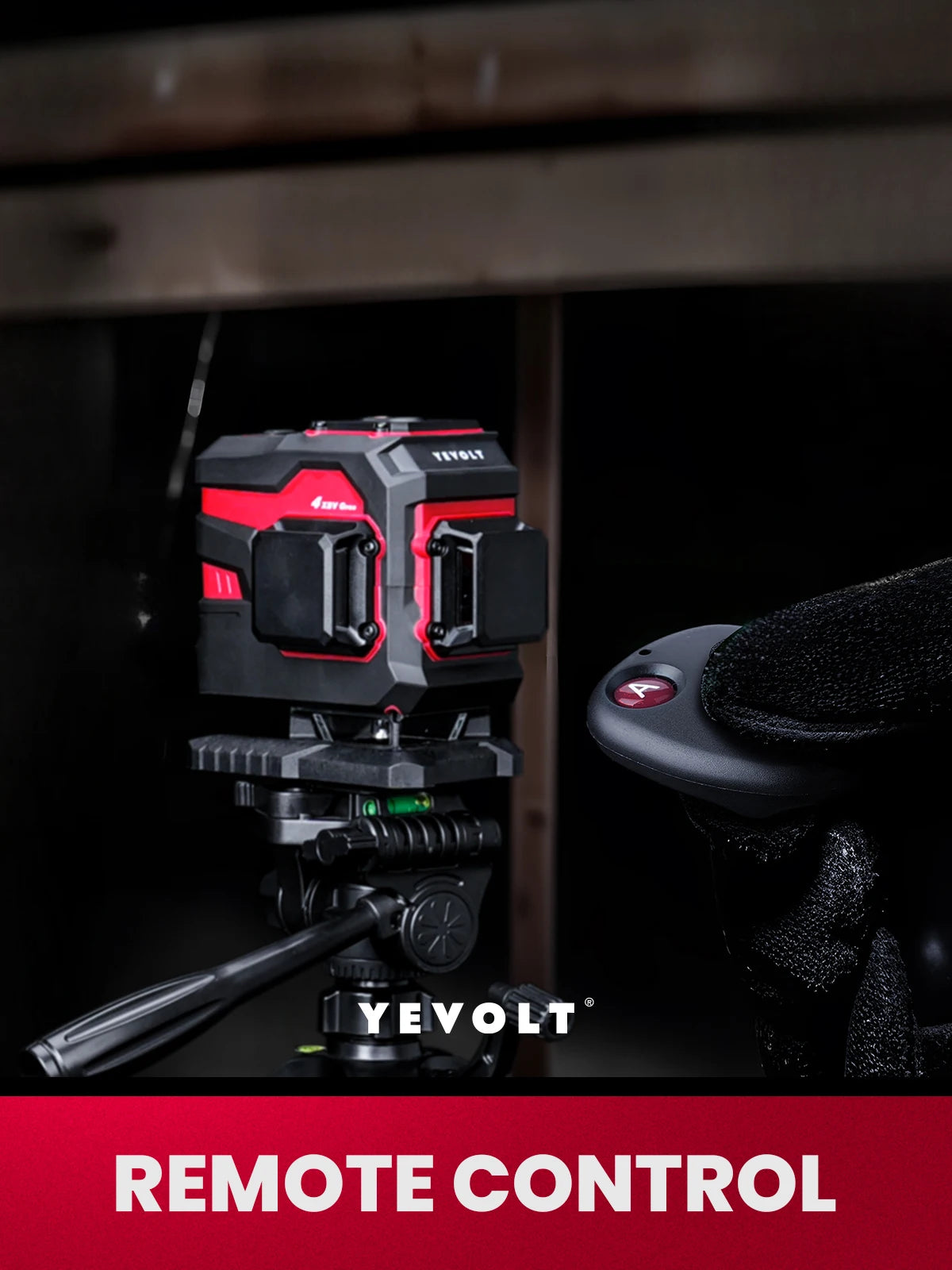 Nível a laser verde de solo YEVOLT YVGLL4XS12T de 12 linhas, autonivelante, 3D, íons de lítio de 3 Ah/5,2 Ah, ferramentas de medição horizontal e vertical 360