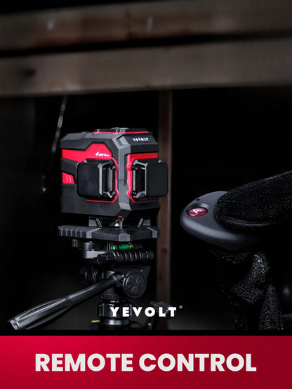 Nível a laser YEVOLT YVGLL4XS12T 3D, 12 linhas, autonivelante, 3 Ah/5,2 Ah, íons de lítio, ferramentas de medição horizontal e vertical 360